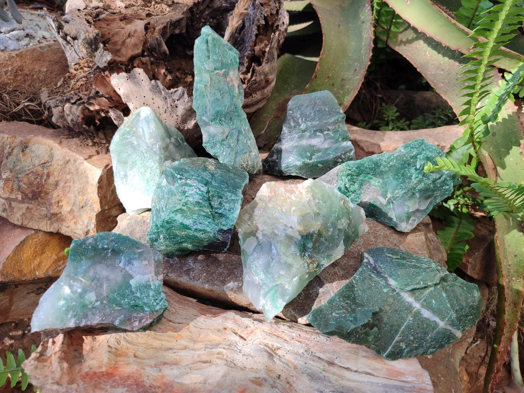Natural Swazi Jade Cobbed Specimens x 12 From Swaziland - Toprock Gemstones and Minerals 