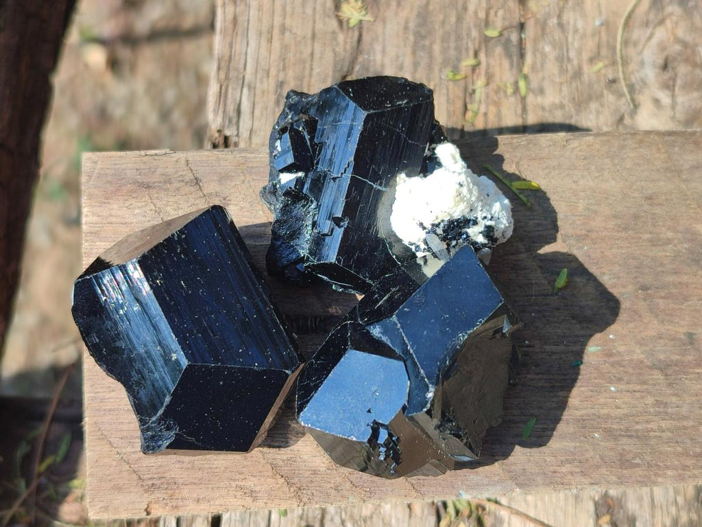Natural Schorl Black Tourmaline with Associated Minerals x 36 From Erongo, Namibia - Toprock Gemstones and Minerals 