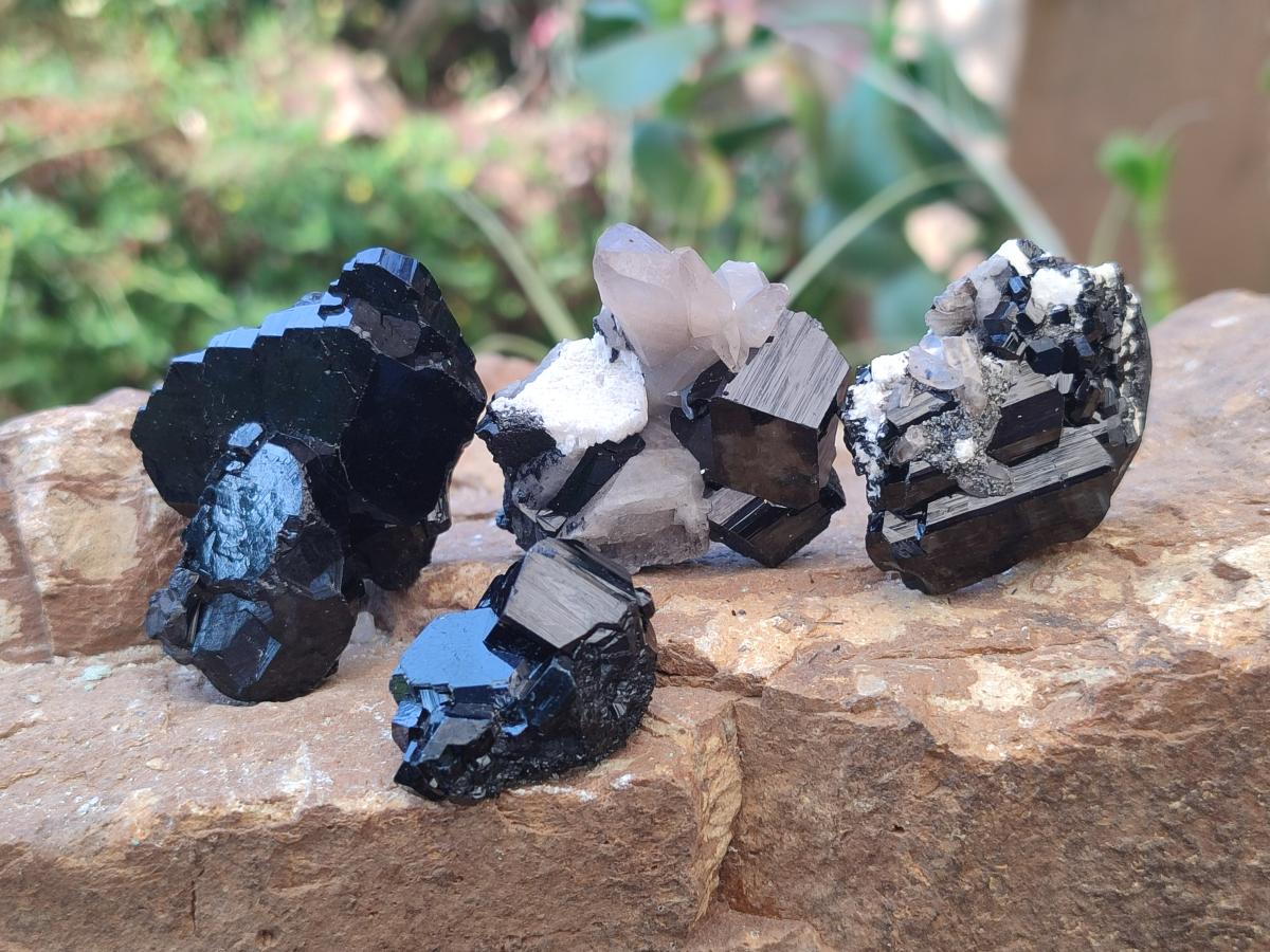 Natural Schorl Black Tourmaline with Associated Minerals x 36 From Erongo, Namibia - Toprock Gemstones and Minerals 