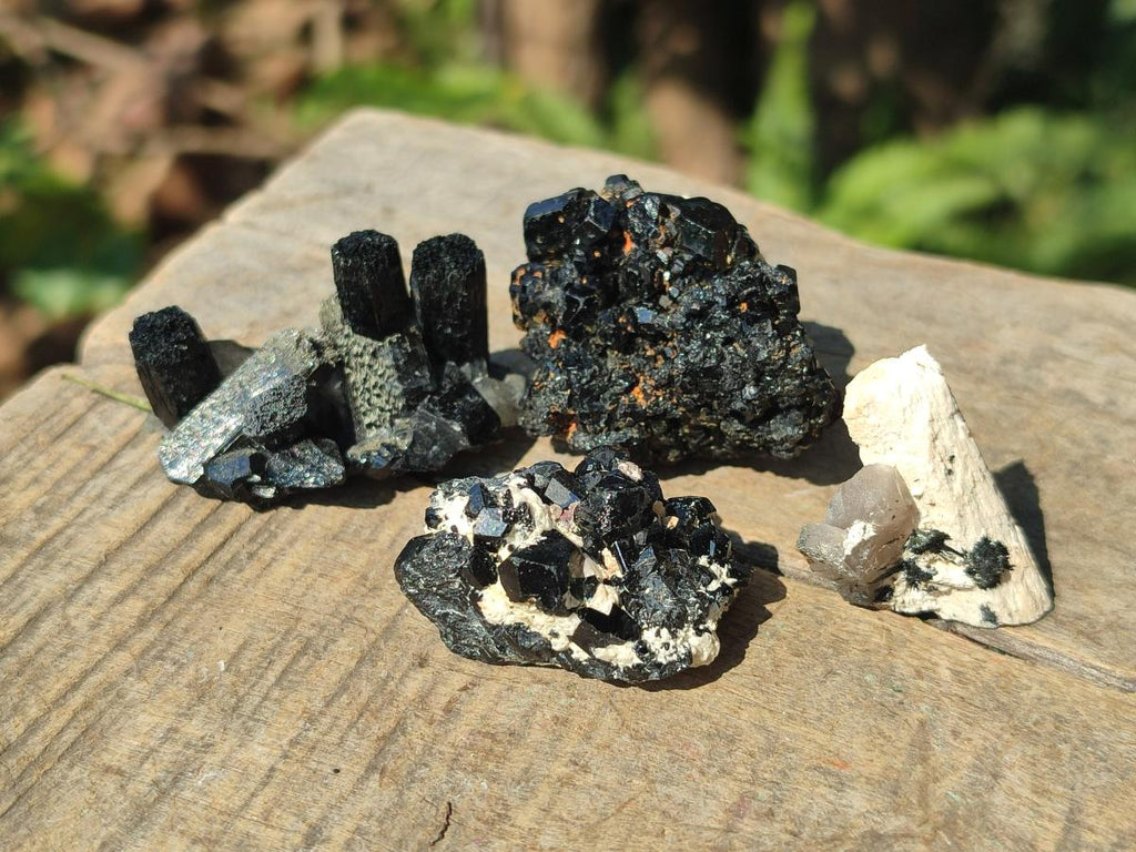 Natural Schorl Black Tourmaline with Associated Minerals x 36 From Erongo, Namibia - Toprock Gemstones and Minerals 