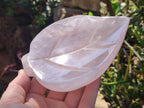 Hand Made Gemmy Rose Quartz Leaf Carvings x 4 From Madagascar - Toprock Gemstones and Minerals 