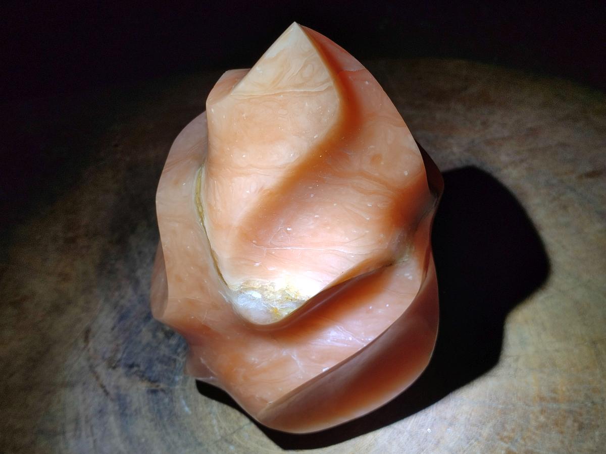 Polished XL Orange Twist Calcite Flame x 1 From Maevatanana, Madagascar - Toprock Gemstones and Minerals 