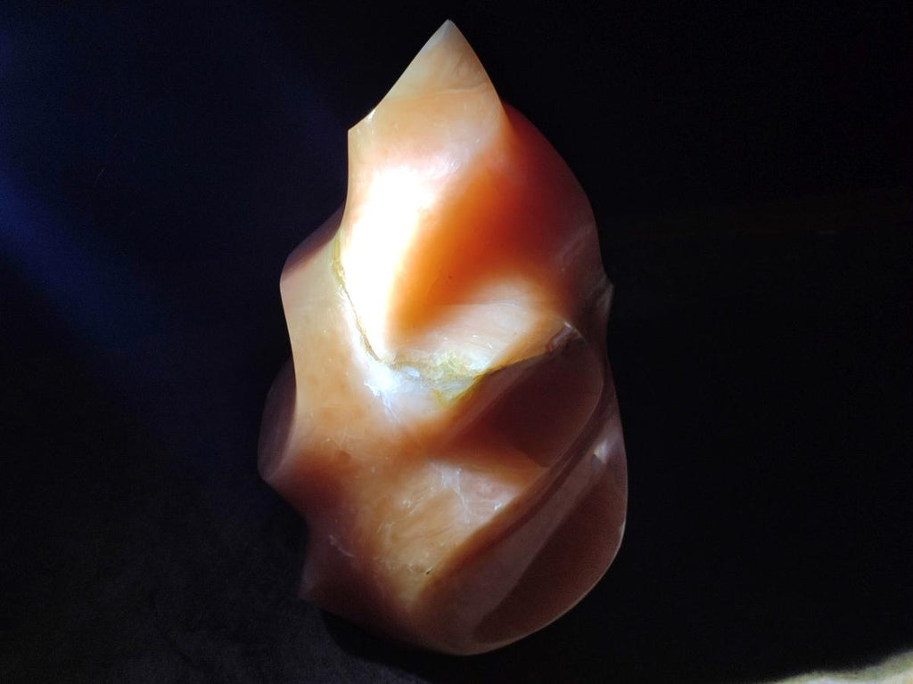 Polished XL Orange Twist Calcite Flame x 1 From Maevatanana, Madagascar - Toprock Gemstones and Minerals 