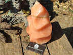 Polished XL Orange Twist Calcite Flame x 1 From Maevatanana, Madagascar - Toprock Gemstones and Minerals 