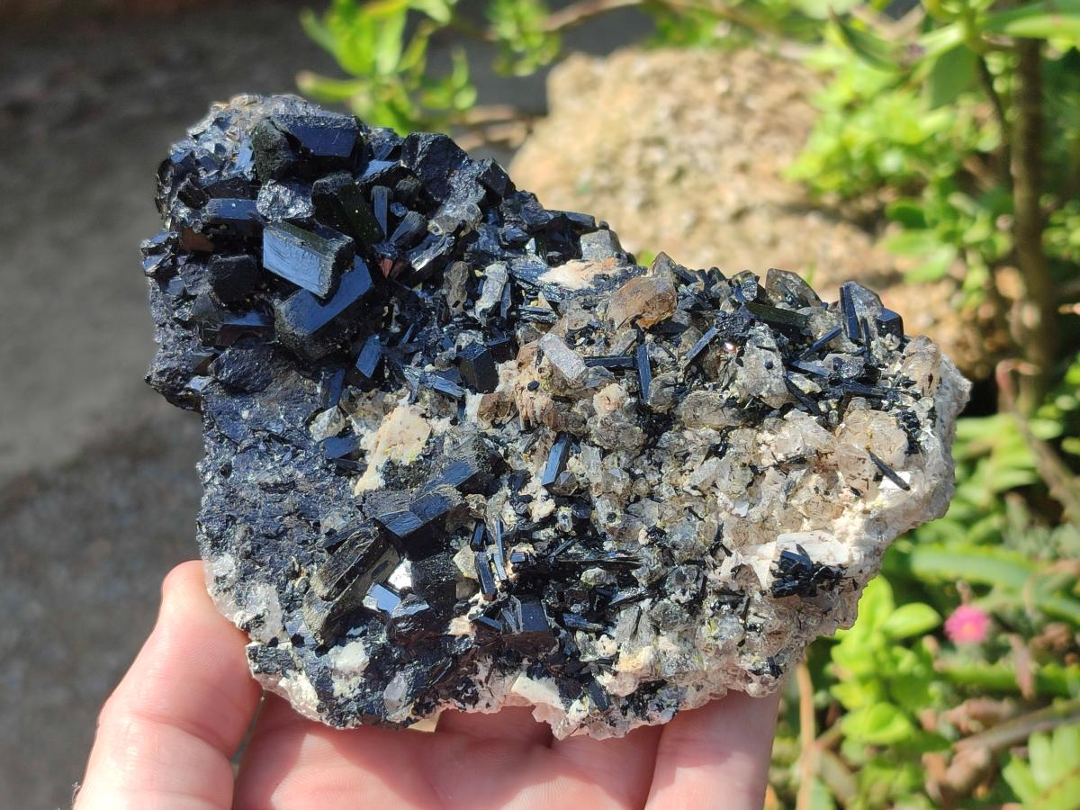 Natural Cabinet Size Schorl Black Tourmaline Clusters with Associated Minerals x 4 From Erongo, Namibia - Toprock Gemstones and Minerals 
