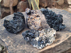 Natural Cabinet Size Schorl Black Tourmaline Clusters with Associated Minerals x 4 From Erongo, Namibia - Toprock Gemstones and Minerals 