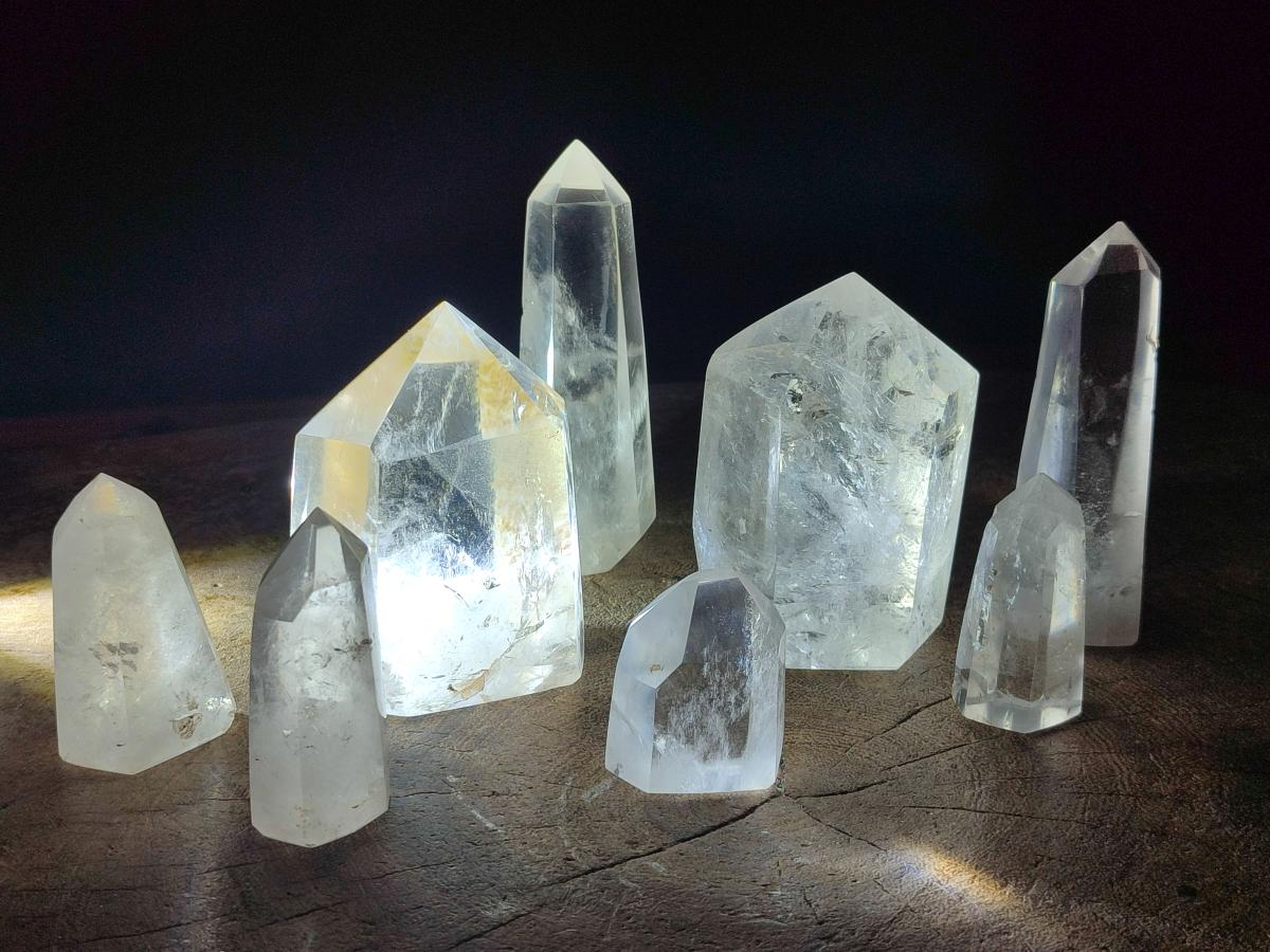 Polished Clear Quartz Crystals x 8 From Madagascar - Toprock Gemstones and Minerals 