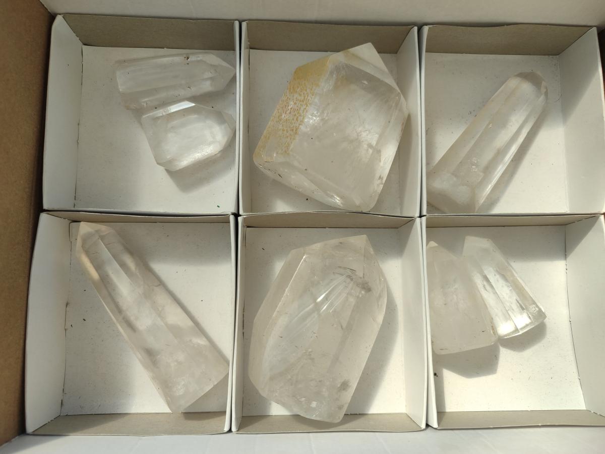 Polished Clear Quartz Crystals x 8 From Madagascar - Toprock Gemstones and Minerals 
