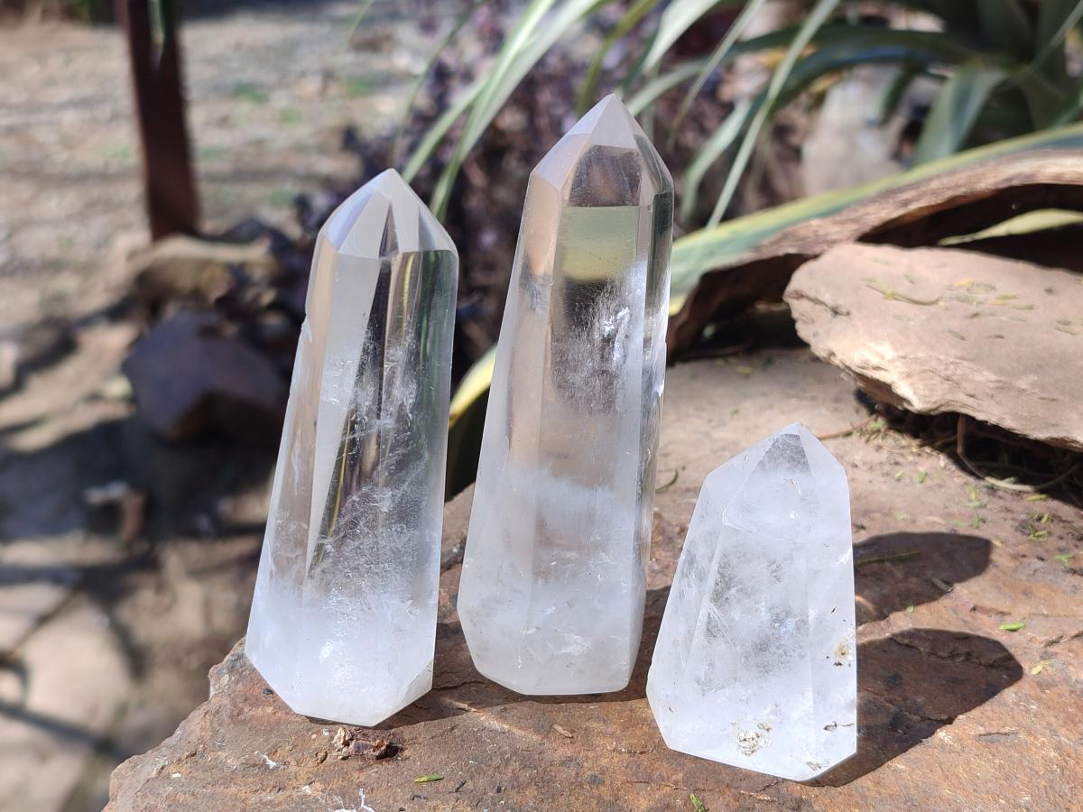 Polished Clear Quartz Crystals x 8 From Madagascar - Toprock Gemstones and Minerals 