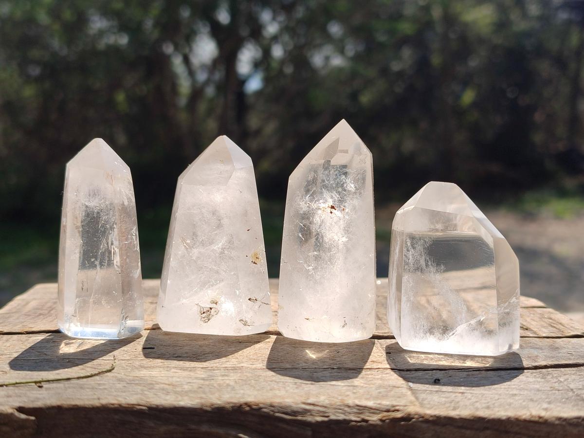 Polished Clear Quartz Crystals x 8 From Madagascar - Toprock Gemstones and Minerals 