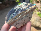 Natural Drusy Coated Chrysocolla Specimens with Malachite and Heterogenite on Dolomite Matrix x 3 From Kakanda, Congo - Toprock Gemstones and Minerals 