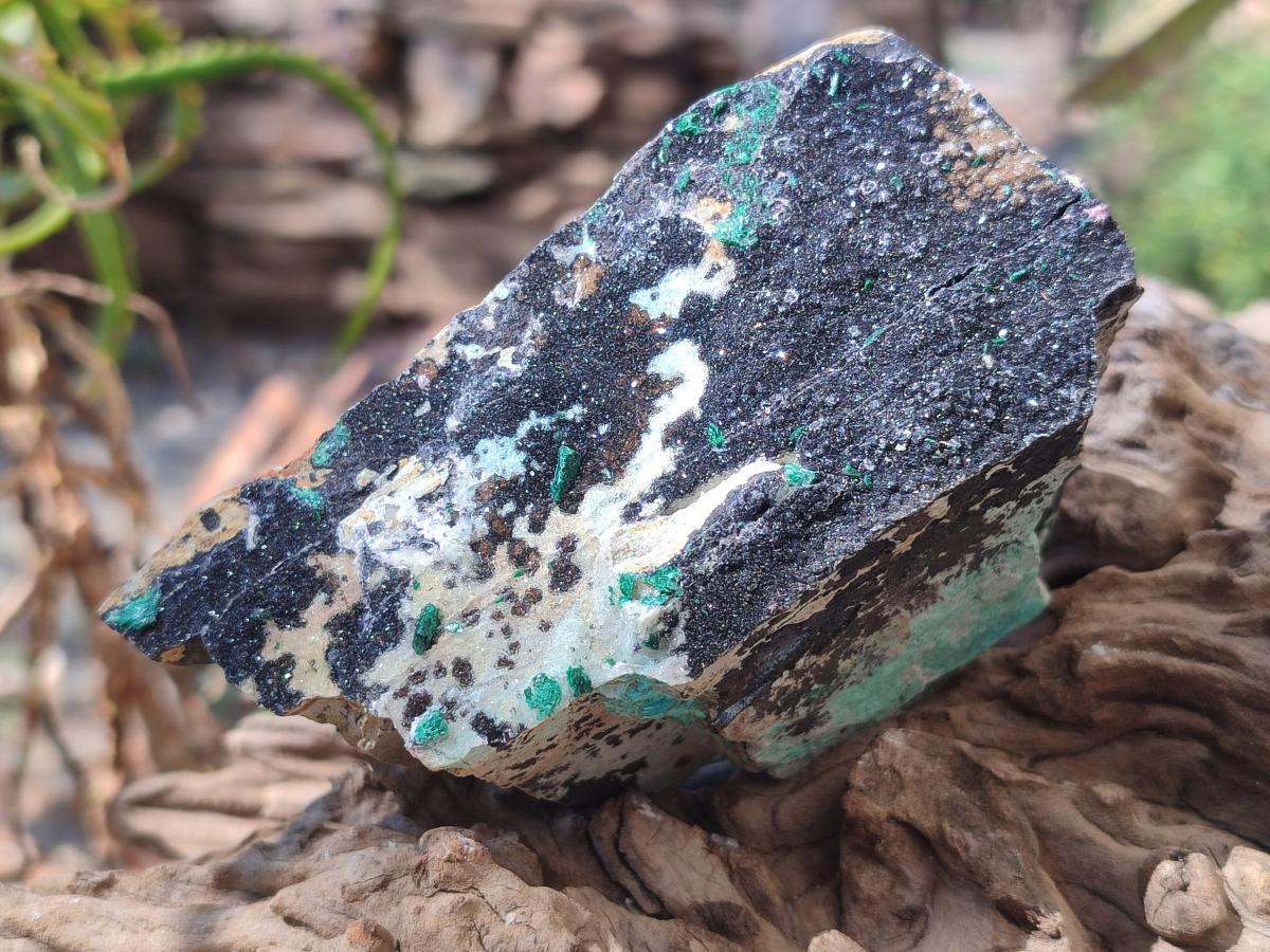 Natural Drusy Coated Chrysocolla Specimens with Malachite and Heterogenite on Dolomite Matrix x 3 From Kakanda, Congo - Toprock Gemstones and Minerals 