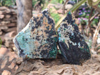 Natural Drusy Coated Chrysocolla Specimens with Malachite and Heterogenite on Dolomite Matrix x 3 From Kakanda, Congo - Toprock Gemstones and Minerals 