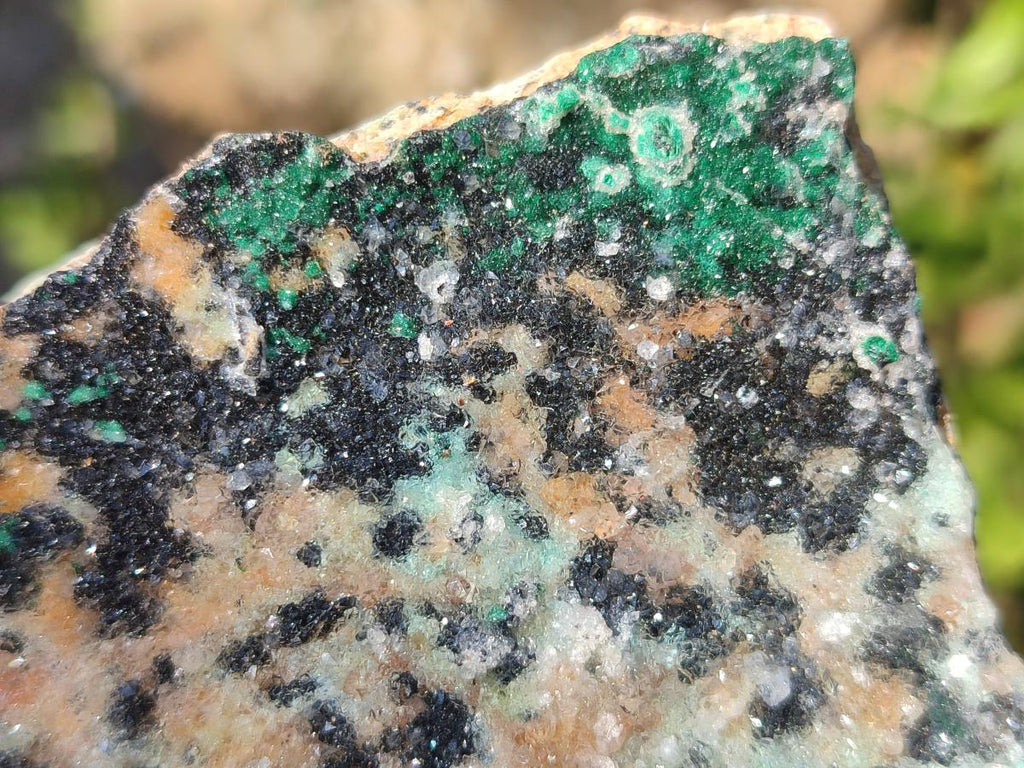 Natural Drusy Coated Chrysocolla Specimens with Malachite and Heterogenite on Dolomite Matrix x 3 From Kakanda, Congo - Toprock Gemstones and Minerals 