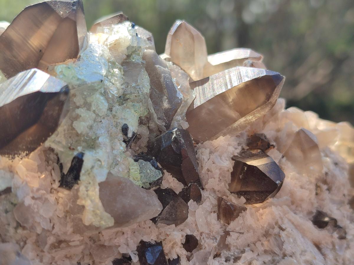 Natural Large Smokey Quartz Cluster with Hyalite Opal x 1 From Erongo, Namibia - Toprock Gemstones and Minerals 