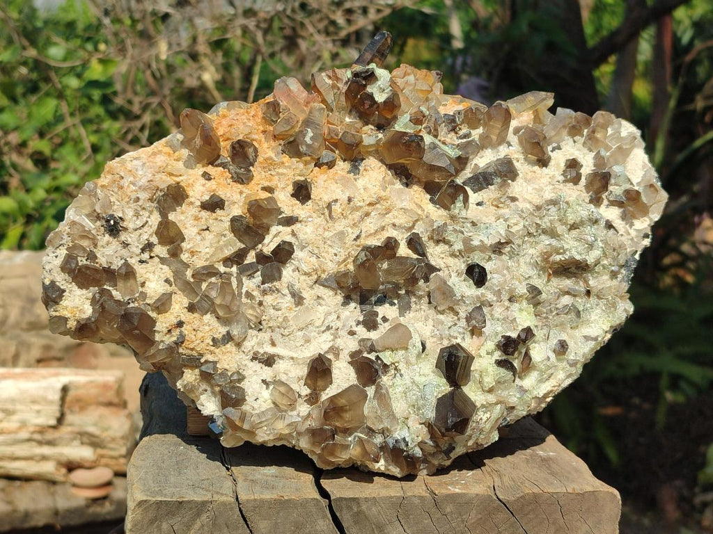 Natural Large Smokey Quartz Cluster with Hyalite Opal x 1 From Erongo, Namibia - Toprock Gemstones and Minerals 