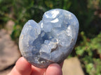 Polished and Natural Blue Celestite Eggs x 6 From Sakoany, Madagascar