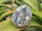 Polished and Natural Blue Celestite Eggs x 6 From Sakoany, Madagascar