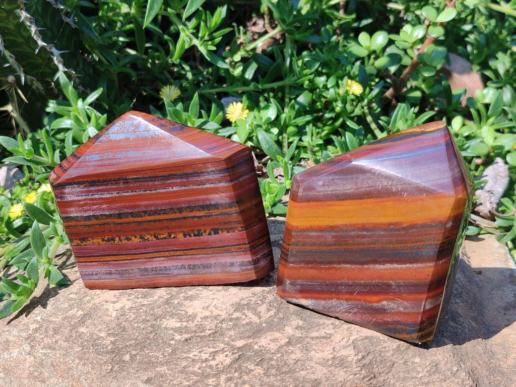 Polished Banded Tiger Iron Display Crystals x 3 From South Africa - Toprock Gemstones and Minerals 