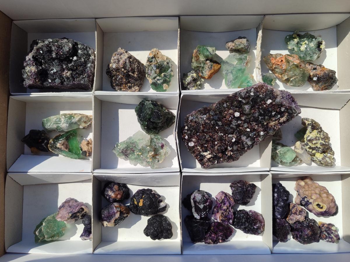 Natural Mix of Fluorite Specimens x 44 From Namibia - Toprock Gemstones and Minerals 