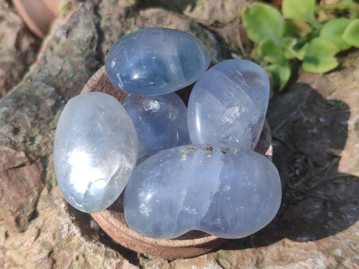Polished Blue Celestite Free Forms x 35 From Sakoany, Madagascar - Toprock Gemstones and Minerals 