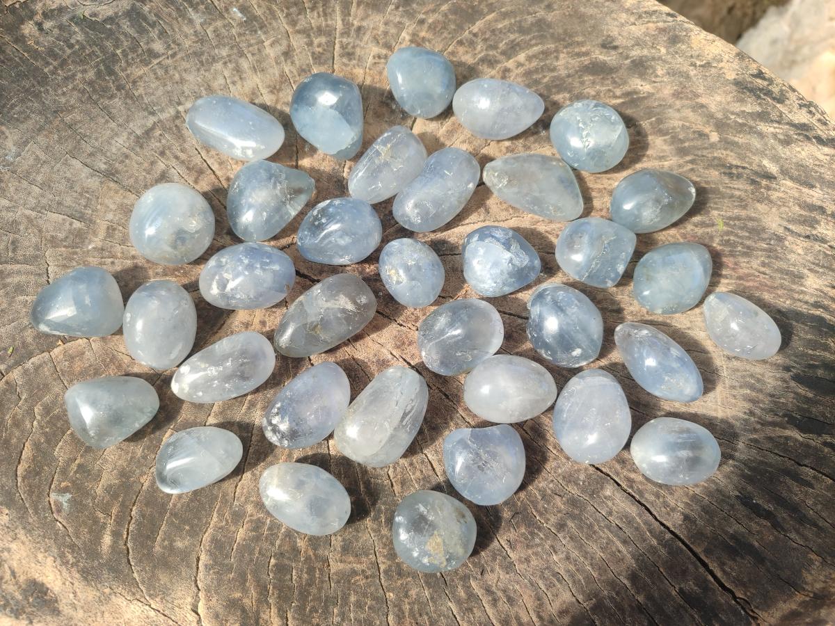 Polished Blue Celestite Free Forms x 35 From Sakoany, Madagascar - Toprock Gemstones and Minerals 