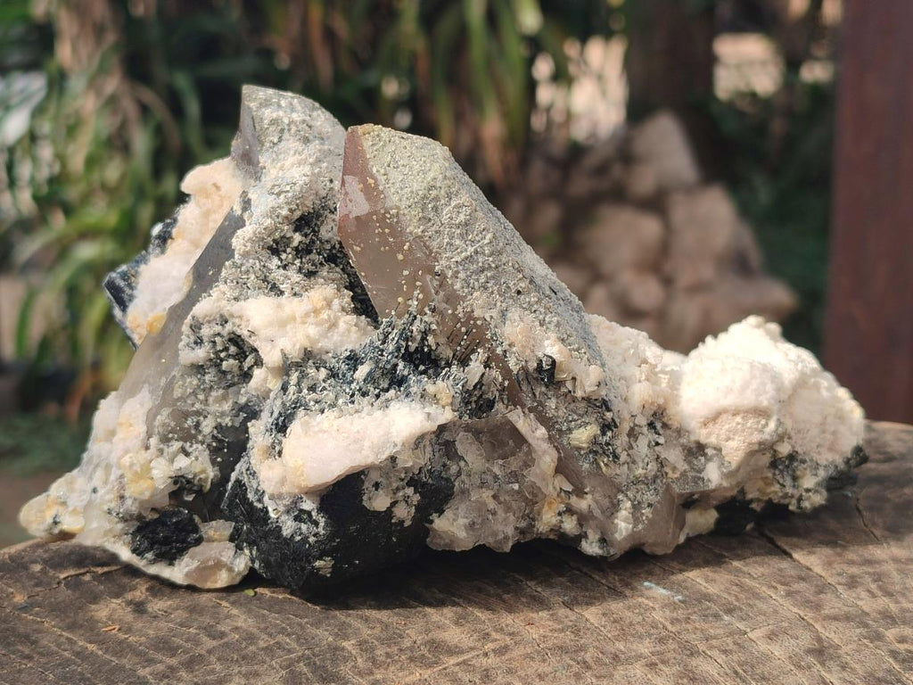 Natural Smokey Quartz Clusters with Associated Minerals x 2 From Erongo, Namibia - Toprock Gemstones and Minerals 