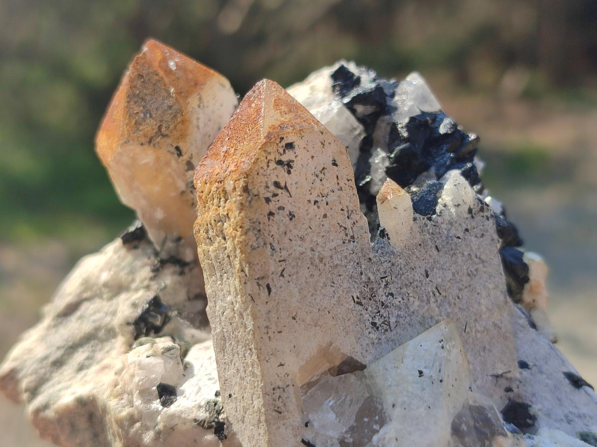 Natural Smokey Quartz Clusters with Associated Minerals x 2 From Erongo, Namibia - Toprock Gemstones and Minerals 