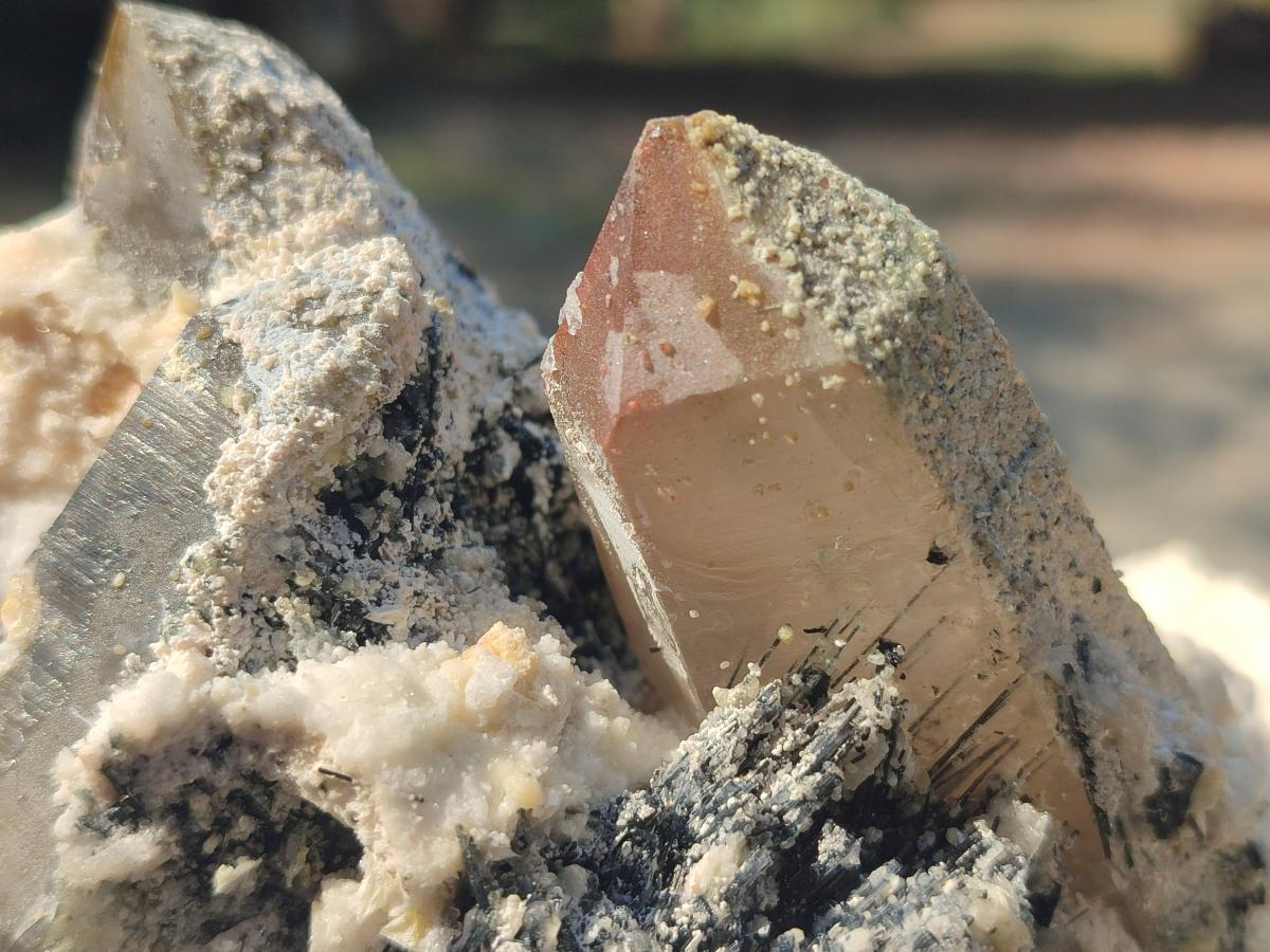 Natural Smokey Quartz Clusters with Associated Minerals x 2 From Erongo, Namibia - Toprock Gemstones and Minerals 