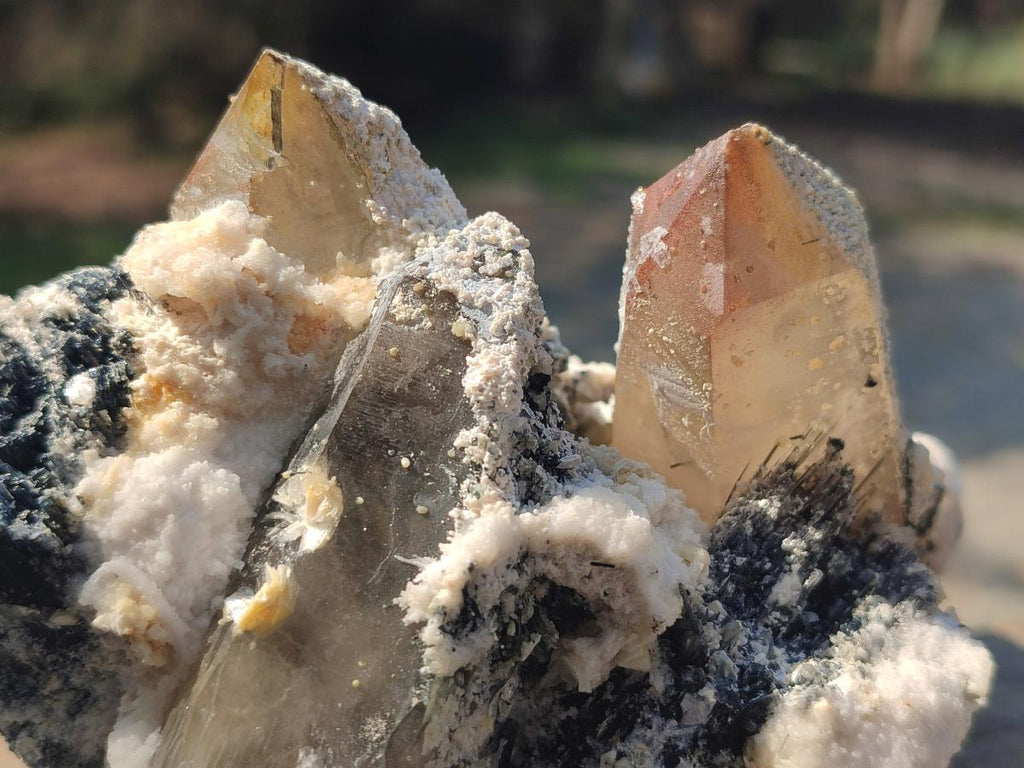 Natural Smokey Quartz Clusters with Associated Minerals x 2 From Erongo, Namibia - Toprock Gemstones and Minerals 