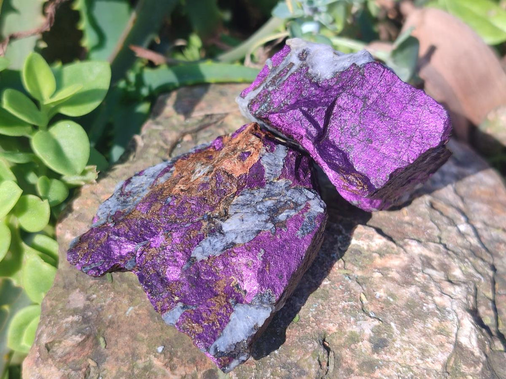 Natural Metallic Cobbed Purpurite Specimens x 12 From Erongo, Namibia - Toprock Gemstones and Minerals 