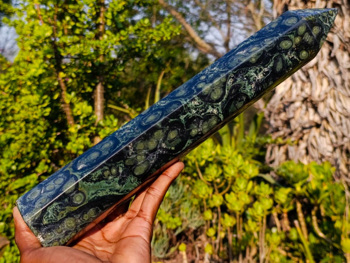 Polished XL Stromatolite "Kambamba Jasper" Long Tower x 1 From Katsepy, Madagascar - Toprock Gemstones and Minerals 