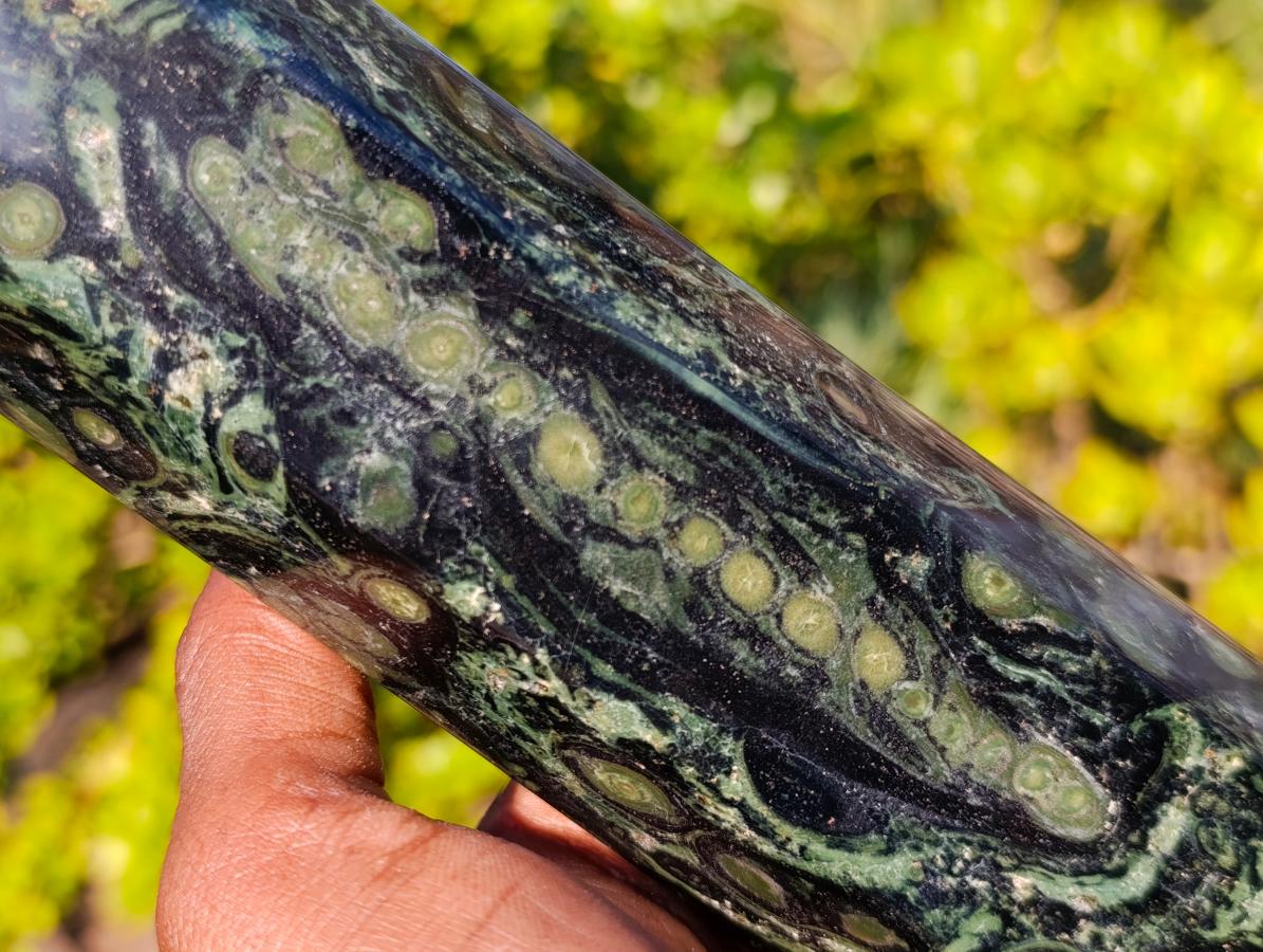 Polished XL Stromatolite "Kambamba Jasper" Long Tower x 1 From Katsepy, Madagascar - Toprock Gemstones and Minerals 