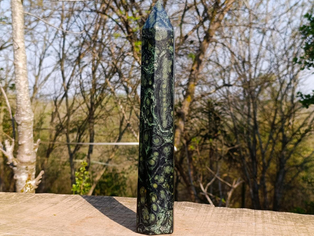 Polished XL Stromatolite "Kambamba Jasper" Long Tower x 1 From Katsepy, Madagascar - Toprock Gemstones and Minerals 