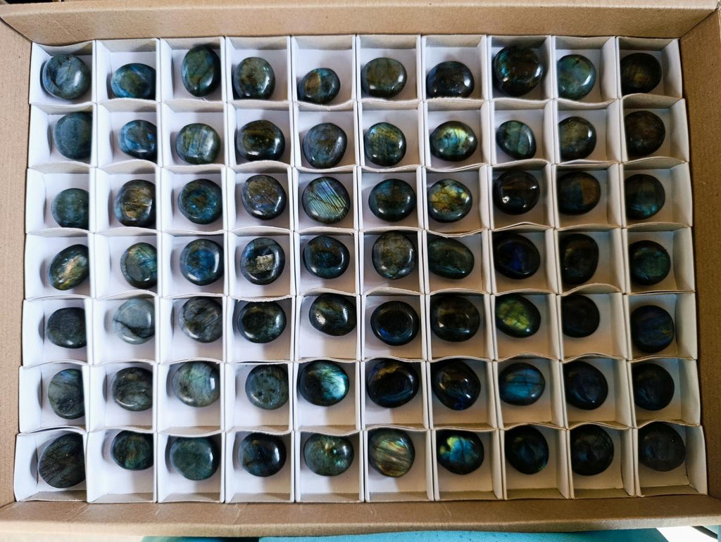 Polished Rounded Labradorite Jewellery Size Free Forms x 70 From Madagascar - Toprock Gemstones and Minerals 