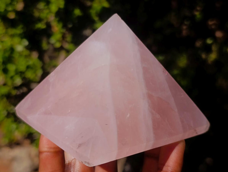 Polished Gemmy Rose Quartz Pyramids x 3 From Madagascar - Toprock Gemstones and Minerals 