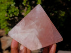 Polished Gemmy Rose Quartz Pyramids x 3 From Madagascar - Toprock Gemstones and Minerals 