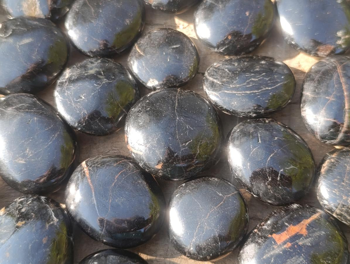 Polished Mini Black Tourmaline Jewellery Size Free Forms x 35 From Madagascar - Toprock Gemstones and Minerals 