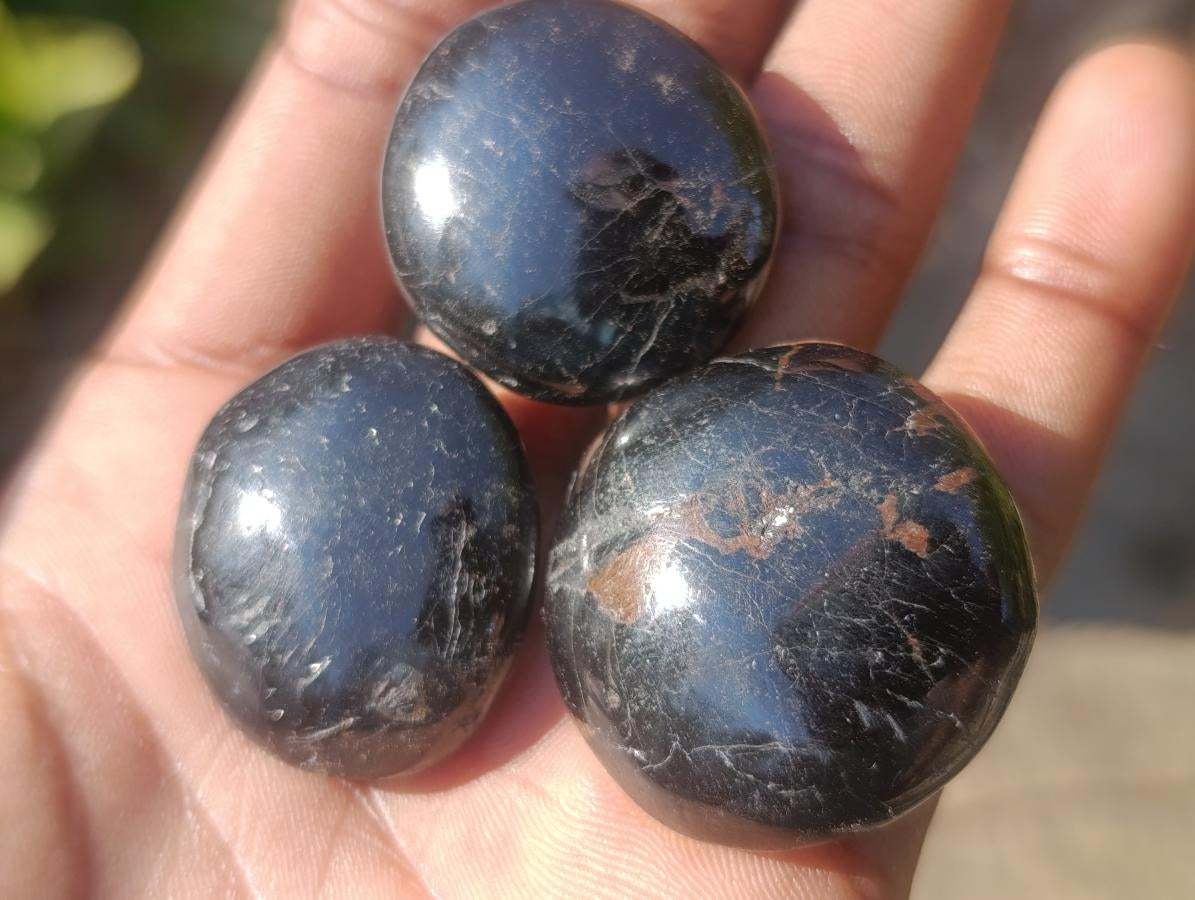 Polished Mini Black Tourmaline Jewellery Size Free Forms x 35 From Madagascar - Toprock Gemstones and Minerals 