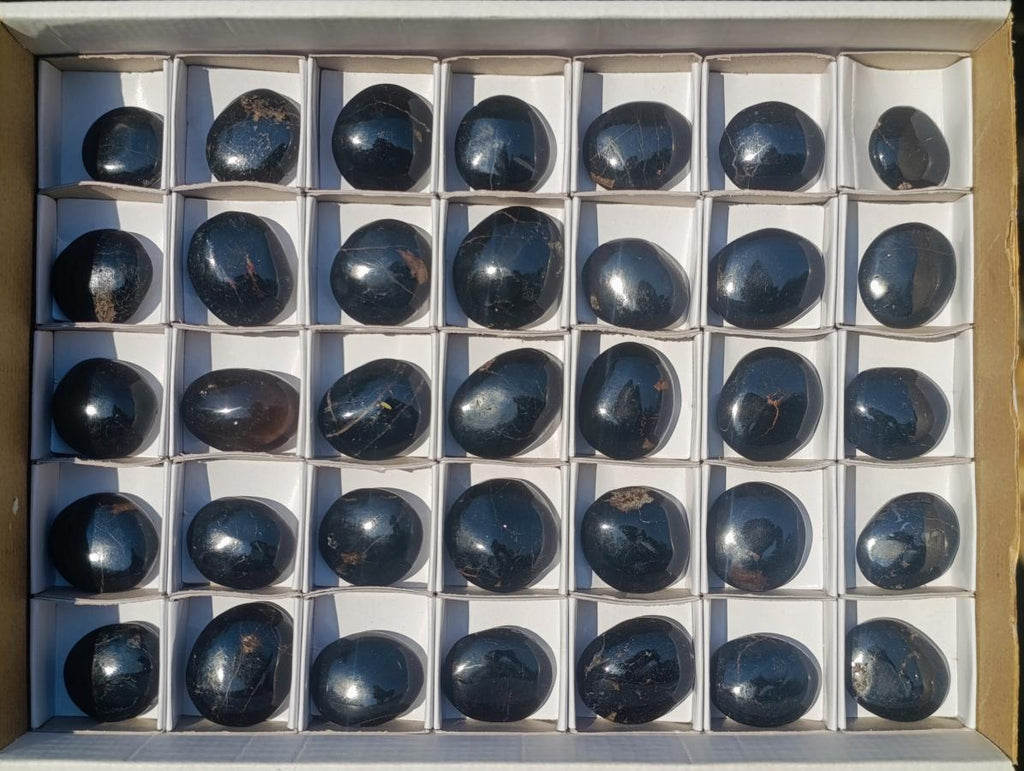 Polished Mini Black Tourmaline Jewellery Size Free Forms x 35 From Madagascar - Toprock Gemstones and Minerals 