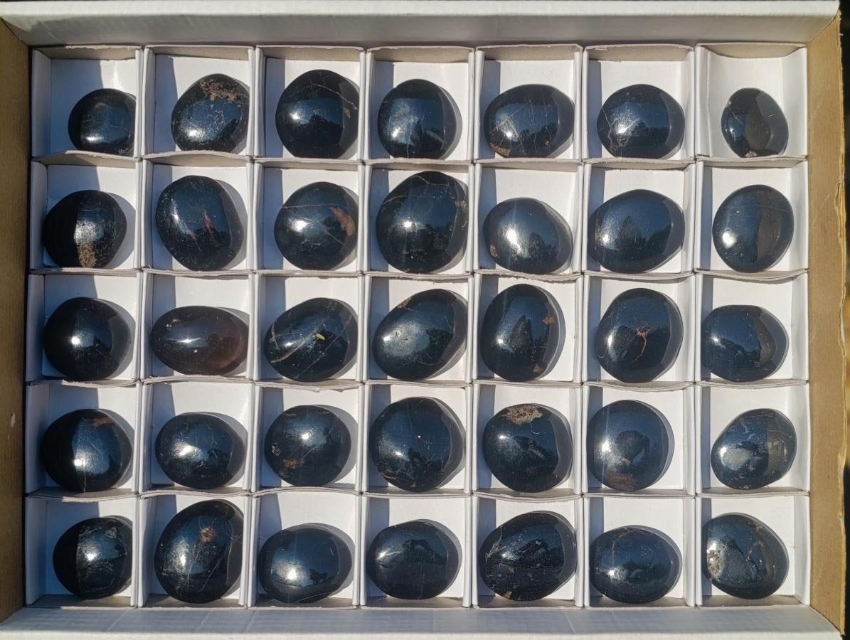 Polished Mini Black Tourmaline Jewellery Size Free Forms x 35 From Madagascar - Toprock Gemstones and Minerals 