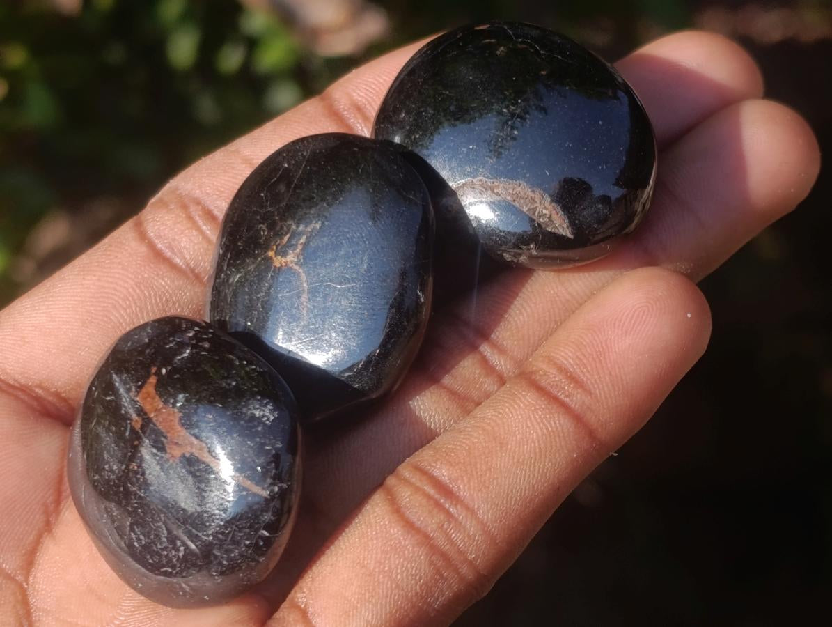 Polished Mini Black Tourmaline Jewellery Size Free Forms x 35 From Madagascar - Toprock Gemstones and Minerals 
