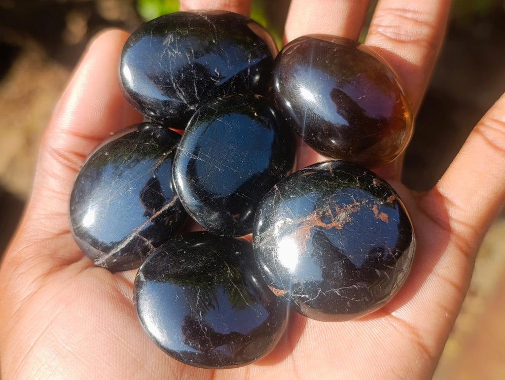 Polished Mini Black Tourmaline Jewellery Size Free Forms x 35 From Madagascar - Toprock Gemstones and Minerals 