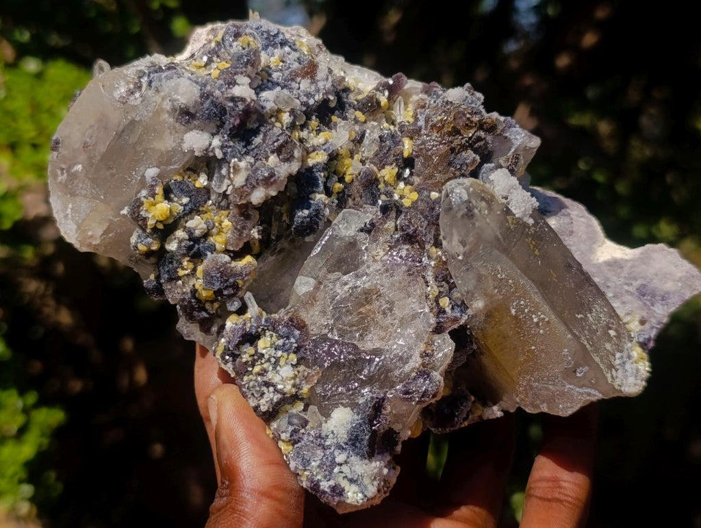 Natural Smokey Fluorite Specimens with Associated Minerals x 2 From Erongo, Namibia - Toprock Gemstones and Minerals 