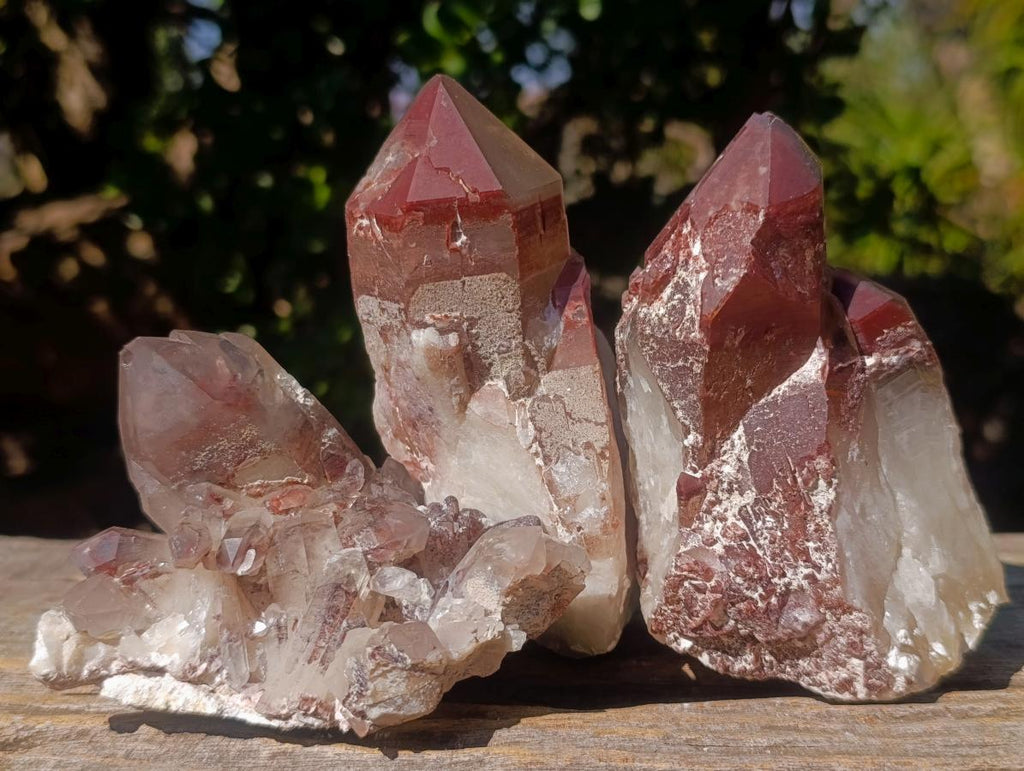 Natural Red Hematoid Quartz Crystals and Clusters x 6 From Karoi, Zimbabwe - Toprock Gemstones and Minerals 