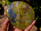 Polished Green Opal Standing Display Pieces x 3 From Betroka, Madagascar - Toprock Gemstones and Minerals 