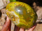 Polished Green Opal Standing Display Pieces x 3 From Betroka, Madagascar - Toprock Gemstones and Minerals 