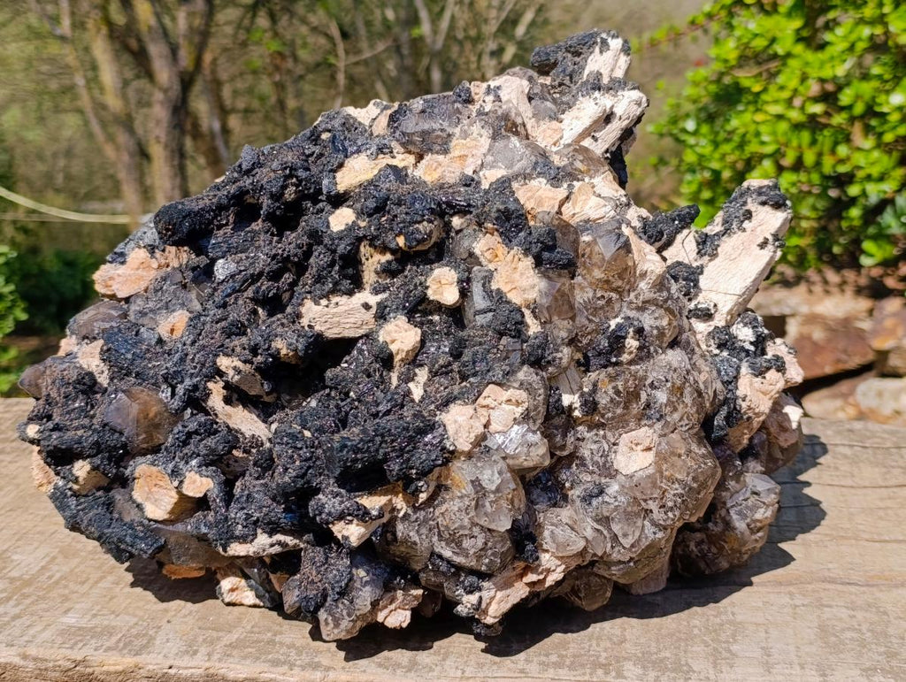 Natural XL Smokey Quartz Crystal Cluster with Associated Minerals x 1 From Erongo, Namibia - Toprock Gemstones and Minerals 