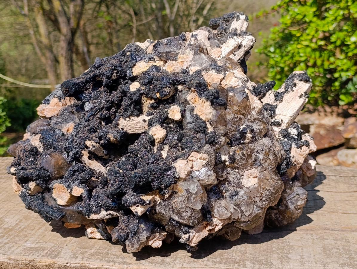 Natural XL Smokey Quartz Crystal Cluster with Associated Minerals x 1 From Erongo, Namibia - Toprock Gemstones and Minerals 