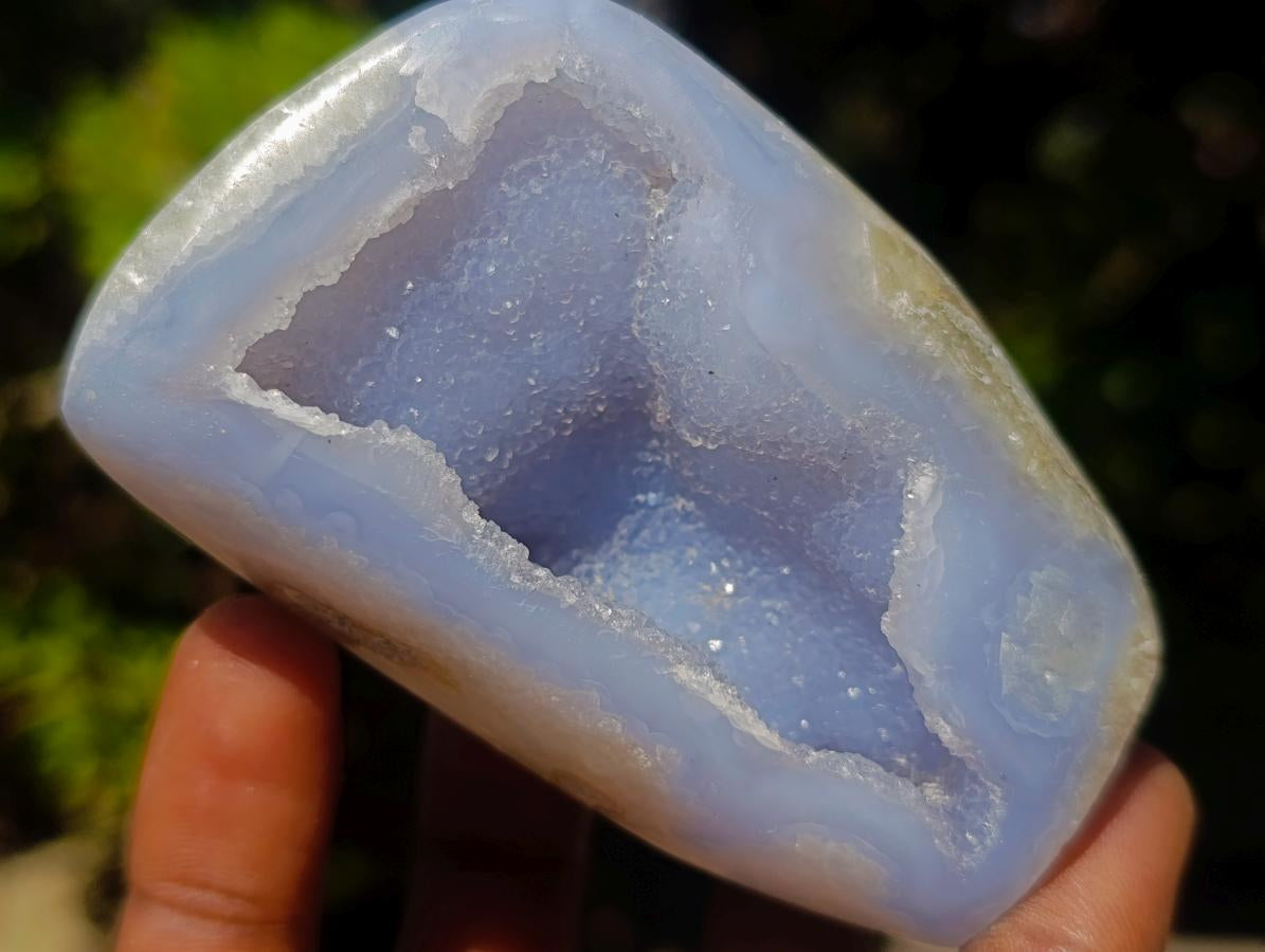 Polished and Natural Blue Lace Agate Free Forms and Standing Display Pieces x 13 From Nsanje, Malawi - Toprock Gemstones and Minerals 